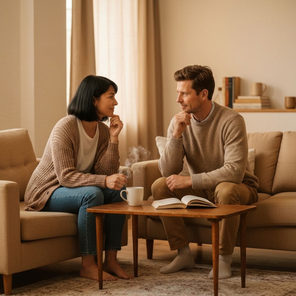 Parents in supportive conversation